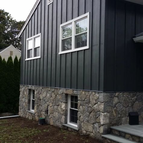 Iron Gray Hardie | Houzz Iron Grey House Exterior, Hardie Board House, No Beer, Craftsman Style Bungalow, Board And Batten Exterior, Hardie Board, Gray House Exterior, Hardie Siding, Vertical Siding