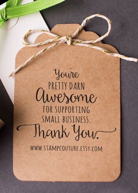 Customer Appreciation- A Sample Thank You Note | Graphics and Templates Stamped Business Cards, Packaging Ideas Business, Custom Rubber Stamps, Craft Show Displays, Craft Booth, Craft Show Ideas, Business Thank You, Etsy Business, Shop Display