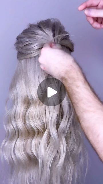 Joseph I'Anson on Instagram: "Looking for a half up style that’s a little bit different? Then you need to checkout this reel to see how to create this cute style….  I waved the hair with the @ghdhair chronos which was super quick and easy. @ghdhairpro   L’IMAGE Mannequin - “Gigi” from @equip_the_creative use code Joseph10 at the checkout to get 10% off your order.   .Products: @revlonprofessionaluk . . . . . . #hairvideos #hairvideo #hairup #updo #hairupdo #hairupdos #hairtutorial #hairtutorials #updotutorial #bridalhair #weddinghair #bridestyles #bridehair #hairdo #weddinghair #hairreels #reel #valentines #reelit #hairart #hairartist #artist #hairideas #hairgoals #updostyles #undonstyle #halfupstyle #halfuphalfdown #btconeshot2024_stylingvideo  @markleesonsalons @nextlevelhairstylists @ha Half Up Do Video, Homecoming Hairstyles Half Up Half Down Tutorials Easy, Half Up Half Down Hair How To Tutorials, Bridal Updo Half Up Half Down, Fun Crazy Hairstyles, Diy Half Updo, Ideas For Long Hair Styles, How To Style Hair With Extensions Half Up, Half Up Half Down Wig Styles