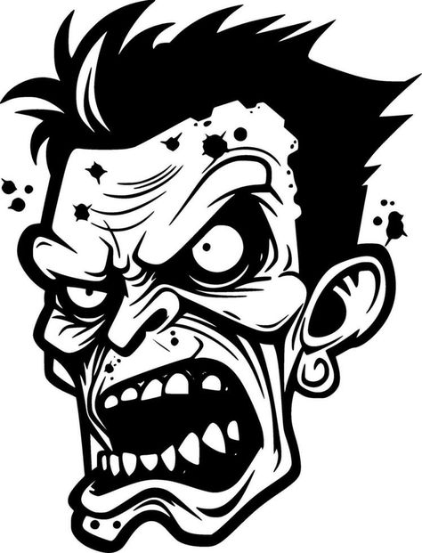 Zombie - High Quality Vector Logo - Vector illustration ideal for T-shirt graphic Zombie High, Zombie Logo, Graphic Advertisement, Zombie Vector, Logo Design Ideas, Social Media Icons, Vector Logo, Zombie, Vector Free