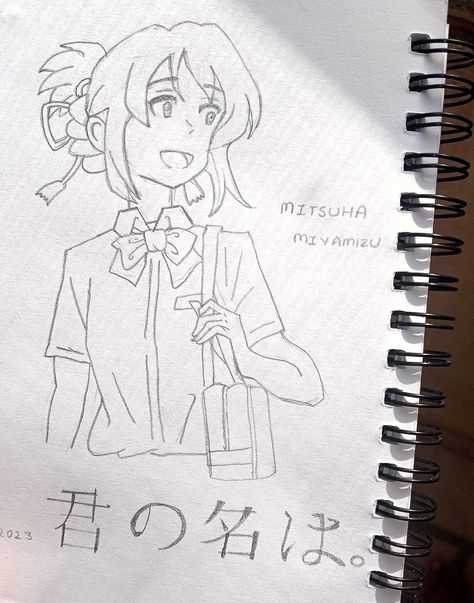 Anime sketch aesthetic drawing your name sketches mitsuha sketch Your Name Anime Drawing Pencil, Mitsuha Sketch, Your Name Drawing Pencil, Mitsuha Drawing, Mitsuha Miyamizu, Sketch Aesthetic, Name Drawings, Boy Sketch, Anime Drawing Sketches