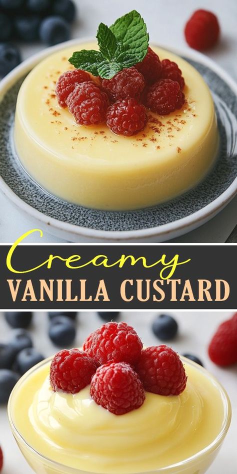 Looking for the perfect dessert that combines elegance and simplicity? Our Creamy Vanilla Custard recipe is just what you need! This luscious custard is a classic treat, perfect for any occasion, from family gatherings to dinner parties. 👉 

Ready to create your dessert masterpiece? Click the link to discover the full recipe and start your culinary adventure today! #VanillaCustard #DessertRecipe #HomemadeDessert #BakingJoy #SweetTreats #CustardLovers #CookingAtHome #FoodieFavorites Easy Custard Recipe, Easy Vanilla Custard, Recipe For Custard, Crustless Custard, Vanilla Magic Custard Cake, Homemade Custard Recipe, Vanilla Custard Cake, Baked Custard Recipe, Custard Dessert Recipes