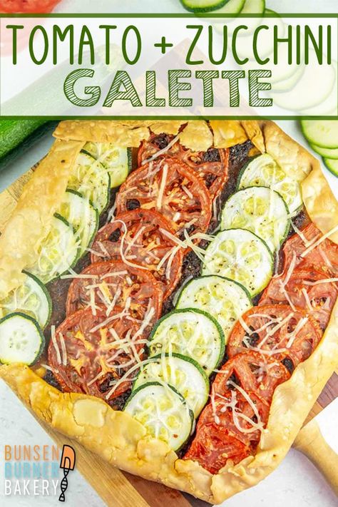 This rustic Tomato and Zucchini Galette with homemade sun-dried tomato pesto highlights the freshest seasonal summer produce. Zucchini Galette, Summer Vegetarian Recipes, Summer Produce, Tomato Pesto, Easy Family Dinners, Family Dinner Recipes, Healthy Sides, Delicious Dinner Recipes, Easy Healthy Dinners