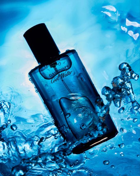 Perfume photography by nihad haque Male Perfume Photography, Perfume Outdoor Photoshoot, Cool Water Perfume, Beach Perfume Photography, Blue Perfume Photography, Davidoff Cool Water, Men Gift Basket, Night Anime, Perfume For Men