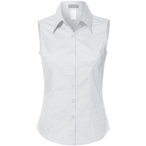 LE3NO Womens Lightweight Cotton Sleeveless Button Down Shirt ($20) ❤ liked on Polyvore featuring tops, no sleeve shirt, stitch shirt, sleeveless shirts, stretch shirt and button shirt Button Shirt Women, White Sleeveless Shirt, Sleeveless Button Down Shirt, Sleeveless Shirts, White Sleeveless Blouse, Stitch Shirt, Midi Skirt Pencil, Women Shirts Blouse, Work Attire