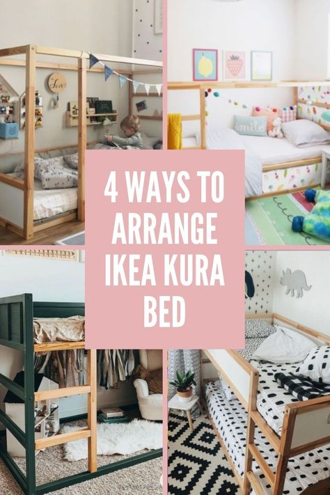 Kura Cama Ikea, Cama Ikea Kura, Ikea Kids Bed, Ikea Bunk Bed, Beautiful Bed Designs, Cama Ikea, Toddler Bunk Beds, Ikea Kids Room, Ikea Kura Bed