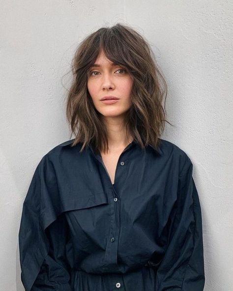 Trendy We Fryzurach, Tan Skin Blonde Hair, Bangs Hairstyle, Long Bob Hairstyles, Short Hair With Bangs, Haircuts With Bangs, Curtain Bangs, Long Bob, Hair Envy