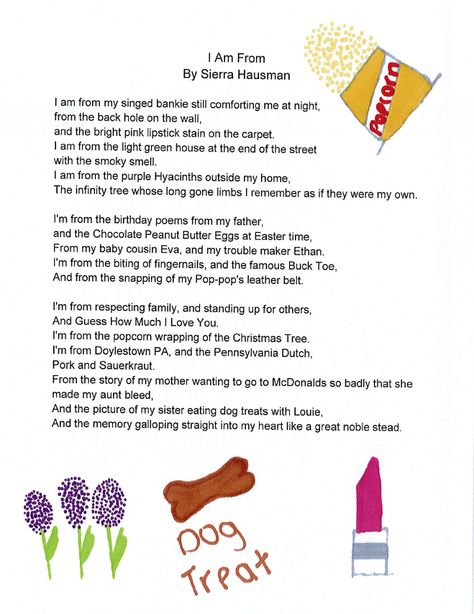 I am from poem - Sierra Hausman Where I’m From Poem, Where I'm From Poem, Where I Am From Poem, I Am Poem Examples, I Am From Poem, Poem Examples, Light Green House, I Am Poem, Bright Pink Lipsticks