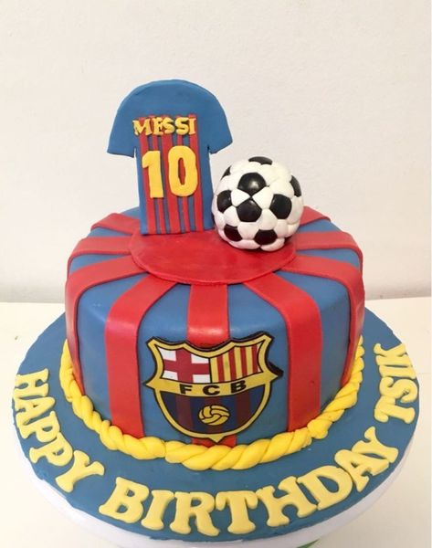 30+ Creative Photo of Customized Birthday Cakes Customized Birthday Cakes Customized Birthday Cake Food Drinks Baked Goods On Carousell  #BirthdayCakePhotos Bolo Do Barcelona, Barcelona Cake, Sister Birthday Cake, Soccer Birthday Cakes, Football Birthday Cake, Cake For Boyfriend, Soccer Cake, Soccer Birthday Parties, Fondant Cake Designs