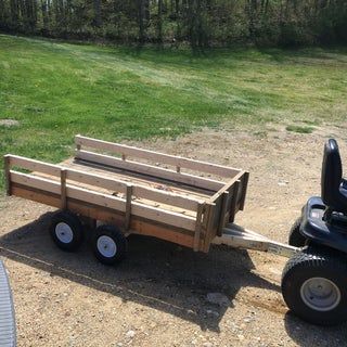 Lawn Tractor Trailer, Lawn Trailer, Lawn Mower Maintenance, Homemade Trailer, Lawn Mower Trailer, Garden Wagon, Trailer Coupler, Trailer Diy, Atv Trailers