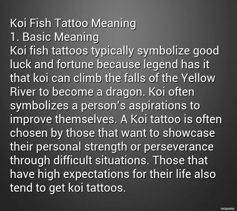 Koi Fish Meaning, Koi Fish Tattoo Meaning, Yin Yang Koi, Law Quotes, Tattoo Meanings, Dandelion Tattoo, Koi Tattoo, Koi Fish Tattoo, Fish Tattoo