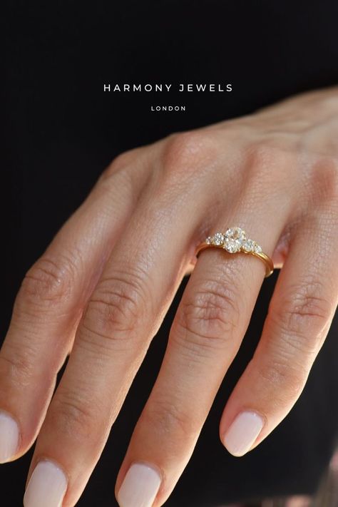 Small Diamond Engagement Ring Simple, Minimalistic Engagement Ring Gold, Engagement Ring Without Stone, Oval Trilogy Engagement Ring With Wedding Band, Timeless Wedding Rings Classy, Oval Trilogy Ring With Wedding Band, Trilogy Oval Engagement Ring, Oval Trilogy Ring, Engagement Rings Trilogy