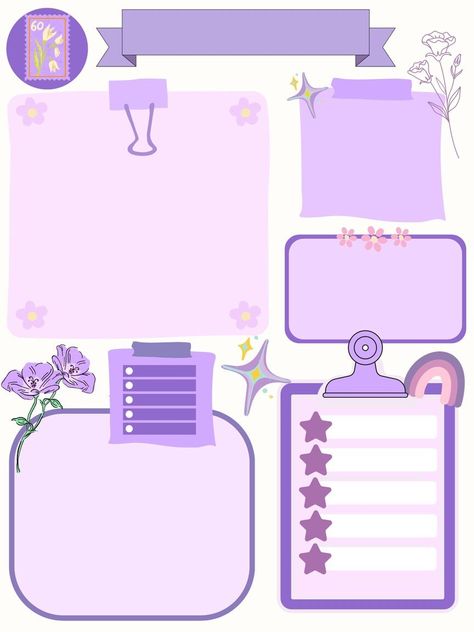 Check out our customizable, and coquette style planners! Daily Planner Printables created by KreativCustomShop.  This printables is completely customizable. There are no title on any of these tabs.  Feel free to stay organized however you see fit. :)   **This is a digital product to be downloaded or printed once received. Please keep in mind that no physical product will be sent to you.** - We are here to help! If you have any questions about any of our products you can message our store. Planner Border Ideas, Purple Planner, Cute Powerpoint Templates, Note Printable, Purple Y2k, Kraf Kertas, Scrapbook Printing, Scrapbook Clipart, Print Planner