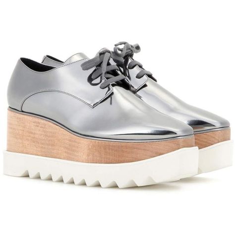 Stella McCartney Britt Metallic Platform Derby Shoes ($840) ❤ liked on Polyvore featuring shoes, flats, heels, silver, heel platform shoes, flat pumps, metallic shoes, silver platform shoes and silver flats Goth Platform Shoes, Silver Platform Shoes, Silver Wedge Heels, Silver Flat Shoes, Silver Shoes Heels, Silver Metallic Shoes, Silver Oxfords, Platform Shoes Sneakers, Silver Shoe