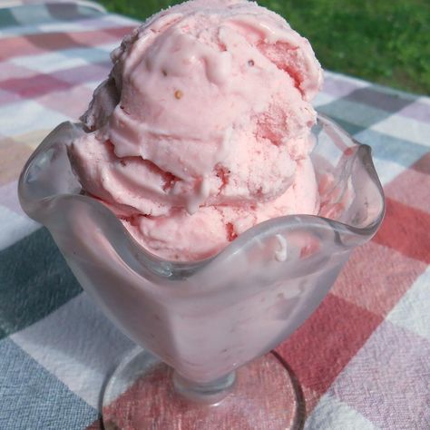 Chef John's Strawberry Ice Cream Recipe | Allrecipes Easy Strawberry Ice Cream, Strawberry Rhubarb Pie Recipe, Homemade Strawberry Ice Cream, Strawberry Ice Cream Recipe, Cuisinart Ice Cream, Cuisinart Ice Cream Maker, Strawberry Dessert Recipes, Fruit Ice Cream, Ice Cream At Home