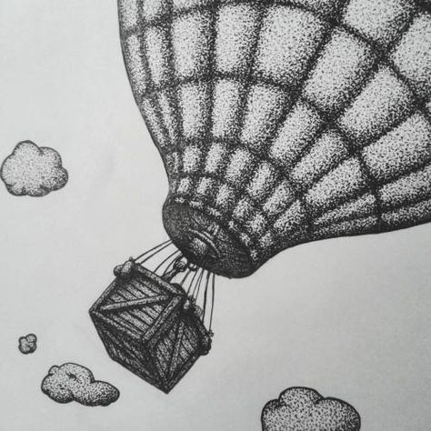 Hot Illustration, Pointalism Art, Stippling Drawing, خريطة ذهنية, Dotted Drawings, Stippling Art, Space Drawings, Balloon Box, Branding Illustration