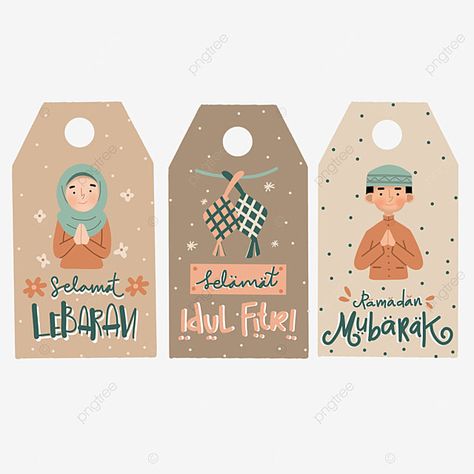 Hang Tag Idul Fitri Design, Hangtag Idul Fitri, Kartu Ucapan Hampers Lebaran, Template Amplop Lebaran, Kartu Ucapan Idul Fitri, Ramadhan Design, Ide Hampers, Scrapbook Printables Free, Tag Png