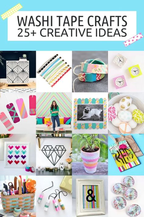 Easy Washi Tape Crafts, Washi Tape Hacks, Wasabi Tape Crafts, Washi Tape Picture Frames, Masking Tape Crafts, Washi Tape Wall Art Diy, Diy Washi Tape Ideas, Washi Tape Art, Diy Washi Tape Crafts