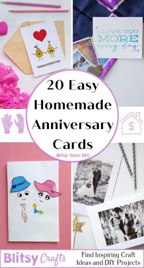 20 Homemade DIY Anniversary Cards Ideas - Blitsy Anniversary Cards To Make Simple, Make Anniversary Card, Anniversary Cards For Couple Handmade, Diy Cards Handmade Anniversary, Homemade Wedding Anniversary Cards, Anniversary Cards Handmade Funny, Wedding Anniversary Cards To Make, Handmade Anniversary Cards For Husband Diy, Anniversary Card Making Ideas