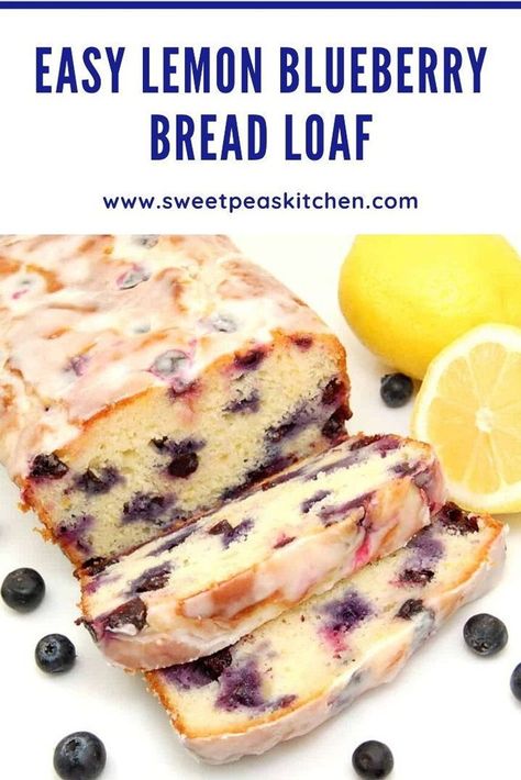 Easy Lemon Blueberry Bread, Lemon Blueberry Bread Recipe, Blueberry Lemon Loaf, Blueberry Loaf Cakes, Blueberry Bread Recipe, Lemon Blueberry Loaf, Lemon Loaf Recipe, Blueberry Loaf, Recipe For Breakfast