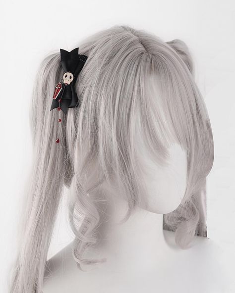 🖤❤️Embrace your dark, elegant side with these stunning Gothic hairclips, hairbands and mini hat. Search👉https://www.devilinspired.com/The-Story-or-She #devilinspired #gothic #gothicstyle #gothicfashion #gothicgirl #lolitacoord #lolitafashionstyle #gothicaccessories Gothic Hair Accessories, Gothic Hair, Gothic Coffin, Outfit Rock, Steampunk Fashion Female, Double Ponytail, Black Skeleton, Steampunk Fashion Male, Gothic Hairstyles