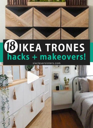 IKEA Trones Hack | IKEA Trones Ideas | IKEA Trones Hack Ideas | 18 IKEA Trones Hack Makeover Ideas on the Six Clever Sisters blog! Ikea Trones Ideas, Trones Ikea Hack, Ikea Hall, Trones Ikea, How To Decorate A Sideboard, Ikea Brusali, Ikea Kallax Shelf Unit, Ikea Trones, Toy Storage Shelves