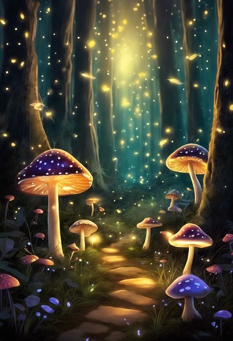 Enchanted Glowing Forest Check more: https://paintlyx.com/enchanted-glowing-forest/ Enchanted Forest Cartoon, Enchanted Forest Graphic Design, Magical Forest Drawing, Enchanted Forest Drawing, Mystical Forest Art, Glowing Forest, Ethereal Forest, Enchanted Forest Theme, Forest Drawing