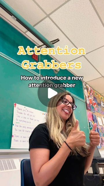 Connected Start, Mom & Baby Classes, Educator Training, Speaker on Instagram: "Strong classroom management is essential at the beginning of every school year.   An important part of classroom management are strategies to get your students’ attention when they are working in groups, tidying up, during free play or anytime your classroom is in action.   How you introduce a new attention grabber is also important to the successful use of that attention grabber. I always practise a new attention grabber by asking the students to pretend to have a conversation with a classmate they are sitting beside. I start by saying, “Blah, blah, blah, blah, blah.” They love this and quickly and loudly start copying. Then, I yell out the attention grabber and they respond! We practise a few times and it work Attention Grabbers For Preschoolers, Teacher Attention Grabbers, Class Attention Grabbers, Kindergarten Attention Grabbers, Attention Grabbers Preschool, Preschool Attention Grabbers, Attention Grabbers For Classroom, Attention Getters For Teachers, Classroom Attention Grabbers