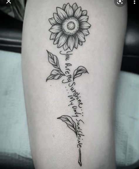 Sunshine Tattoos, Mommy Daughter Tattoos, Baby Footprint Tattoo, Botanical Tattoos, Sunshine Tattoo, Sunflower Tattoo Sleeve, Arm Sleeve Tattoos For Women, Sunflower Tattoo Shoulder, Magic Runes