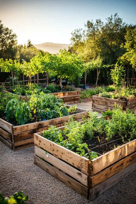 "Transform pallets into a beautiful garden bed with this DIY project! 🛠️🌿 Ideal for adding charm and practicality to your garden. 🌿✨ #UpcycledGardening #DIYProjects #RusticGarden" Upcycled Garden Beds, Repurposed Garden Beds, Garden Bed Design Layout, Pallet Planter Boxes Diy, Pallet Raised Bed, Pallet Garden Bed, Diy Garden Beds, Diy Pallet Garden, Garden Box Plans