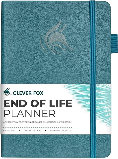 Amazon.com : Clever Fox End of Life Planner – Final Arrangements Organizer for Beneficiary, Will Preparation, Last Wishes & Funeral Planning, A5 (Dark Teal) : Office Products Dark Teal Office, Teal Office, Effective Time Management, Notebook Organization, Guided Journal, Life Plan, Store Organization, Planner Paper, Write It Down