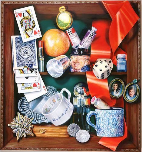 Audrey Flack (1931). Pioneer 🖖🏻 of the american photo realist movement. Gamblers cabinet. Audrey Flack, Still Life Artists, Gcse Art, Identity Art, A Level Art, Hyperrealism, Ap Art, Photorealism, Still Life Art