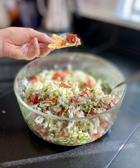 Pico De Galo Recipes With Cabbage, Pico De Galo With Cabbage, Pico De Galo Recipes With Cucumber, Cabbage Salsa Recipe Mexican, Cucumber Pico De Gallo, Cabbage Pico De Gallo, Cabbage Tortilla, Cabbage Salsa Recipe, Mexican Condiments