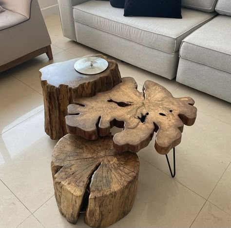 Cypress Wood Projects, Handmade Wood Furniture, Wood Table Design, Tree Stumps, Diy Projektit, Rustic Wood Furniture, Live Edge Furniture, Diy Wooden Projects, Log Furniture