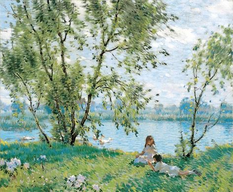 Edward Dufner Tutt Art Design Art Nouveau, Decal Ideas, Canvas For Beginners, Image Nature, Impressionism Art, Classic Paintings, Wow Art, Impressionist Art, Impressionist Paintings