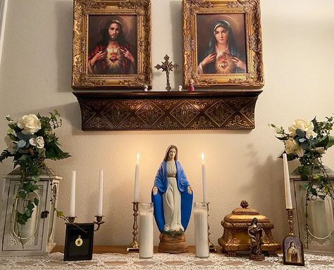 You Need a Home Altar Christian Shrine Home Altar, Oratory Catholic Home Altar, Small Altar Design Home Catholic, Catholic Altar Home Ideas, Home Altar Catholic Beautiful, Alter Setup, Catholic Home Altar Ideas Living Rooms, Mausoleum Design, Altar Catholic