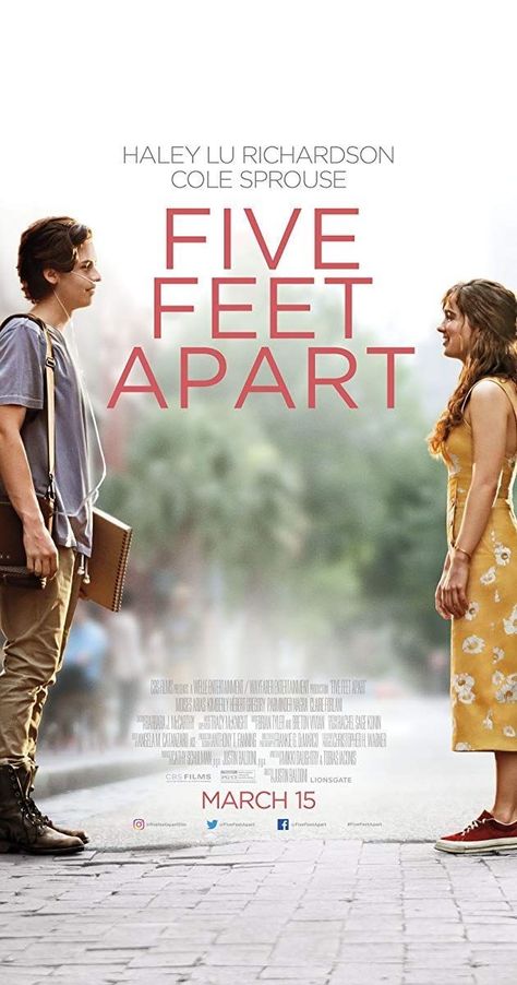 Five Feet Apart, Best Teen Movies, Haley Lu Richardson, Justin Baldoni, Best Movie Lines, Movie To Watch List, Teenage Love, Teen Movies, Christian Movies