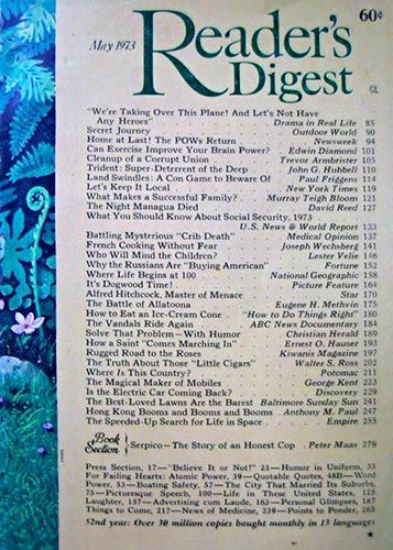 Reader's Digest  Our High School English vocabulary words usually were from Reader's Digest.  That is still the section I would look at if I see one. School English, Readers Digest, Remember The Time, Those Were The Days, Oldies But Goodies, I Remember When, Waiting Rooms, Happy Memories, The Good Old Days