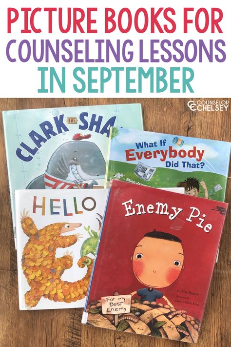 School Counselor Classroom, Books For September, School Counseling Books, School Counselor Lessons, School Counseling Office, School Counseling Activities, Friendship Skills, School Counselor Office, Elementary School Counselor