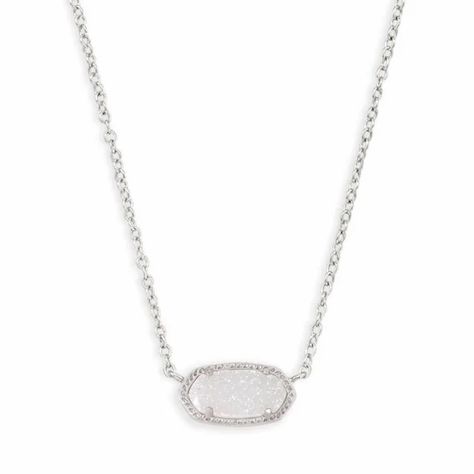 Kendra Scott Elise Silver Pendant Necklace Iridescent (Willing To Lower Price) Layering Kendra Scott Necklaces, Kendra Scott Necklace Silver, Kendra Scott Silver Necklace, Elisa Gold Pendant Necklace, Kendra Scott Necklace Elisa, Kendra Scott Silver, Shape Dress, Kendra Scott Elisa, Kendra Scott Necklace