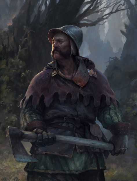 ArtStation - Lumberjack, Tomas Duchek Fantasy Woodsman, Warhammer Fantasy Roleplay, 다크 판타지, Warhammer Fantasy, Fantasy Warrior, Fantasy Rpg, Medieval Art, 판타지 아트, Fantasy Inspiration