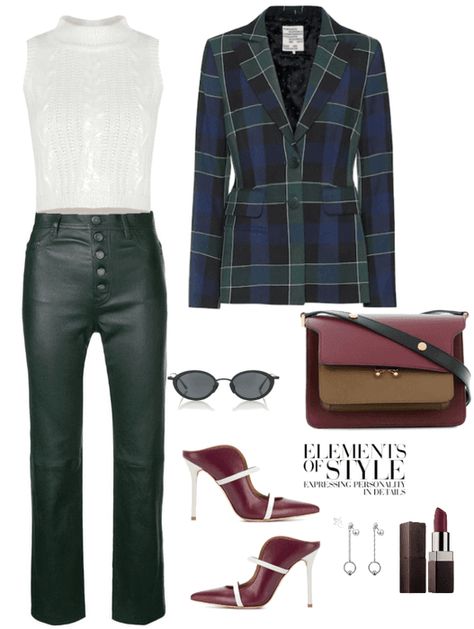 After Work Drinks  #afterwork #drinks #friends #fridaynight #leatherpants #plaid #plaidblazer #blazer #heels #pumps #handbag #sunglassess #work #shoplook #Polyvore Afterwork Drinks Outfit, After Work Drinks Outfit, Drinks Outfits, After Work Drinks, Winter Jeans, Fall Attire, Plaid Blazer, Outfit Maker, Office Outfits