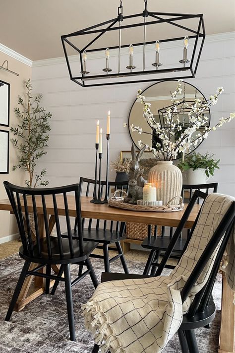 Shop Magnolia Home by Joanna Gaines x … and other curated products on LTK, the easiest way to shop everything from your favorite creators. How To Decorate A Farmhouse Table, Magnolia Home Interiors, Magnolia Home Decor Ideas, Parisian Modern Dining Room, Dining Area Decor Ideas, Wood Table With Black Chairs, Plant Dining Room, Joanna Gaines Decorating Ideas, Magnolia Farms Decor