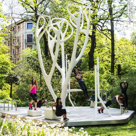 A' Design Award and Competition - Metalco Active MyEquilibria Outdoor Gym Fitness Center Design, Outdoor Gym Equipment, Public Playground, Outdoor Fitness Equipment, Public Realm, Outdoor Gym, Urban Furniture, Picnic Set, Gym Design