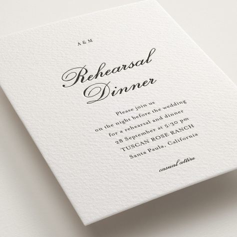 Typographic layout Classy Rehearsal Dinner, Typographic Layout, Santa Paula, Rehearsal Dinner Invitations, California Casual, Dinner Invitations, Wedding Rehearsal, Enclosure Cards, Rehearsal Dinners