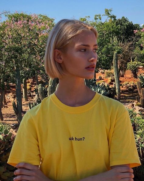 Short Hair, A Woman, Blonde, Yellow, Hair, Instagram