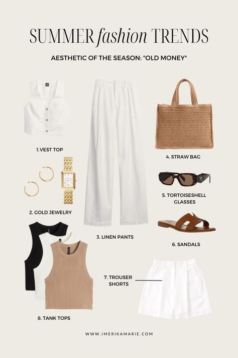 Italy 2023 Outfits, Timeless Vacation Outfits, Braid Outfit Summer, Quiet Luxury Beach Outfit, European Summer Outfits Germany, Summer Outfits Office Casual Work Attire, Quiet Luxury Capsule Wardrobe Summer, Washington Dc Fashion Summer, Quiet Luxury Travel Outfit