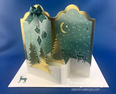 Stampin Up Wow Nola Creations, Addinktive Designs, Box Cards Tutorial, Z Cards, Idee Cricut, Homemade Christmas Cards, Christmas Labels, Shaped Cards, Fold Cards