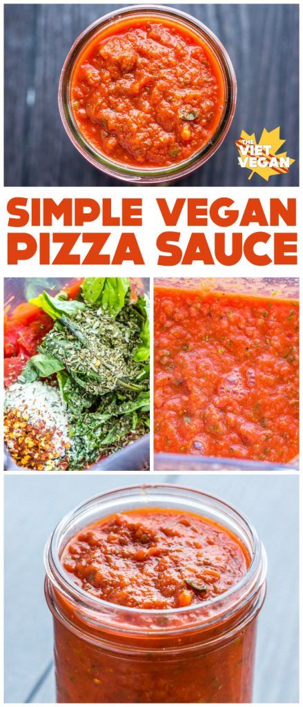 Vegan Simple Pizza Sauce — Perfect to keep in the fridge to pizza-fy your favourite carbs =) Vegan Pizza Sauce, Homemade Vegan Pizza, Vegan Simple, Plant Based Pizza, Simple Pizza, Seafood Pizza, Pizza Vegana, Vegan Pizza Recipe, Vegan Sauces