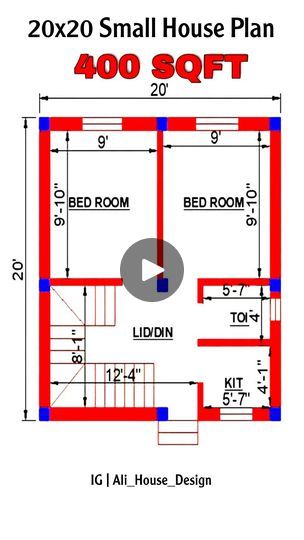 20x20 House Plans, Best House Design, Model House, Model House Plan, Small House Plan, House Plan, Small House, House Plans, Sweet Home